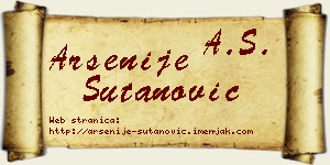 Arsenije Šutanović vizit kartica